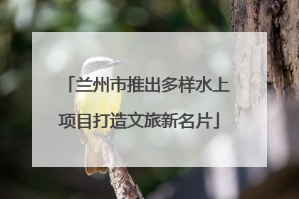 兰州市推出多样水上项目打造文旅新名片